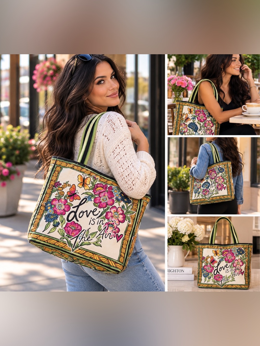 Brighton Love Is in the Air Floral Canvas Tote Bag – Multicolour